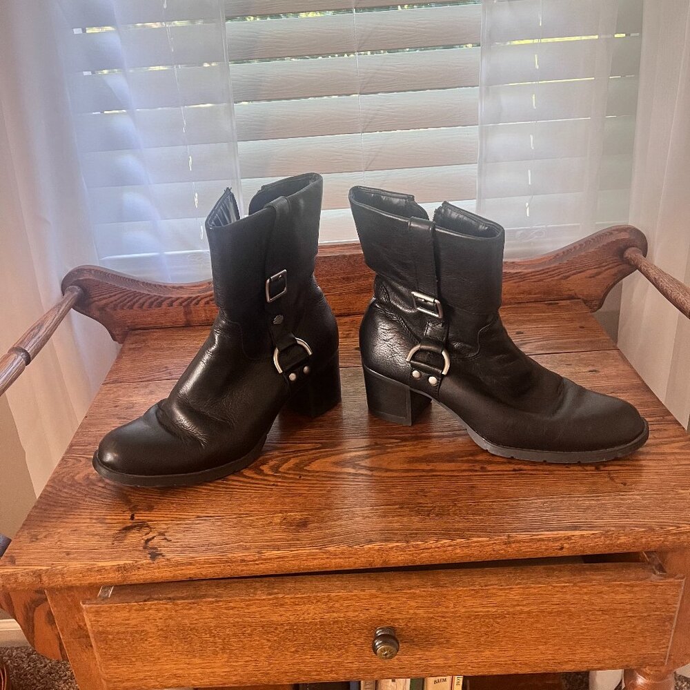 Harley Davidson Womens Black Leather Boots